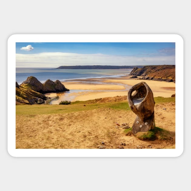 Three Cliffs Bay, Gower Sticker by dasantillo